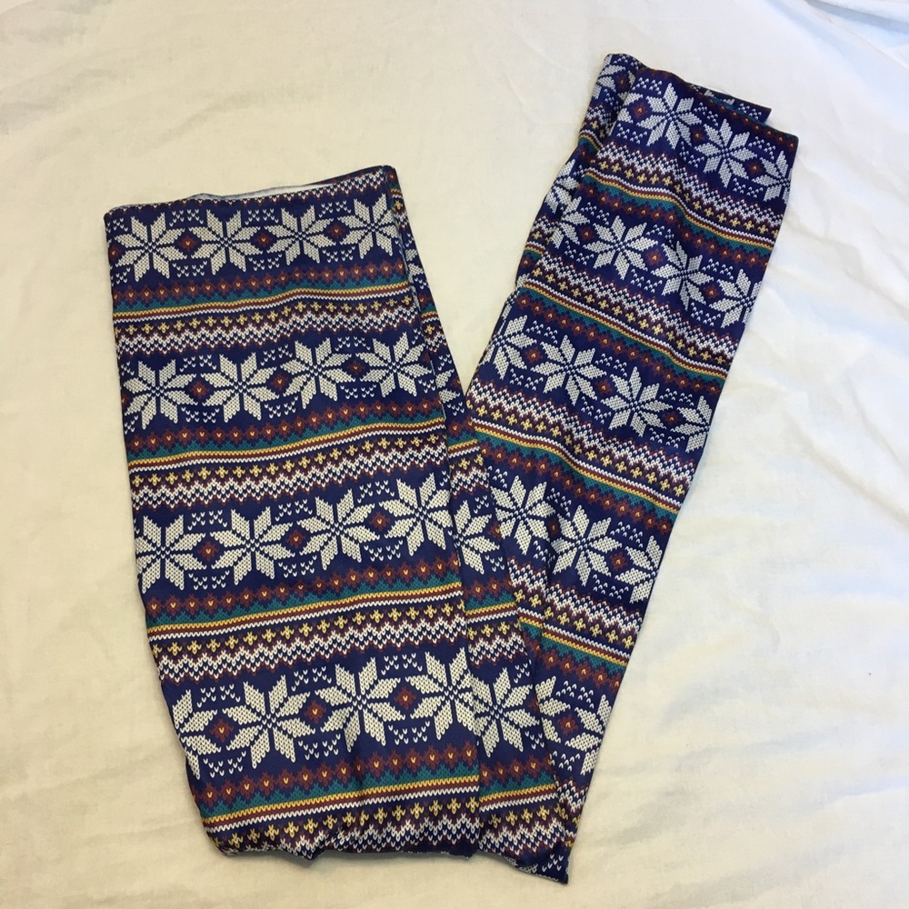 NWOT Fair Isle Snowflake Leggings, L/XL
